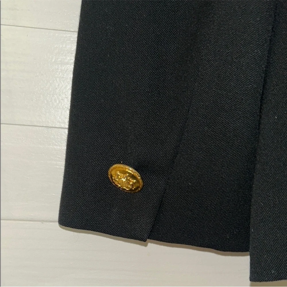 Authentic Christian Dior Black Blazer with Red Lapel 10